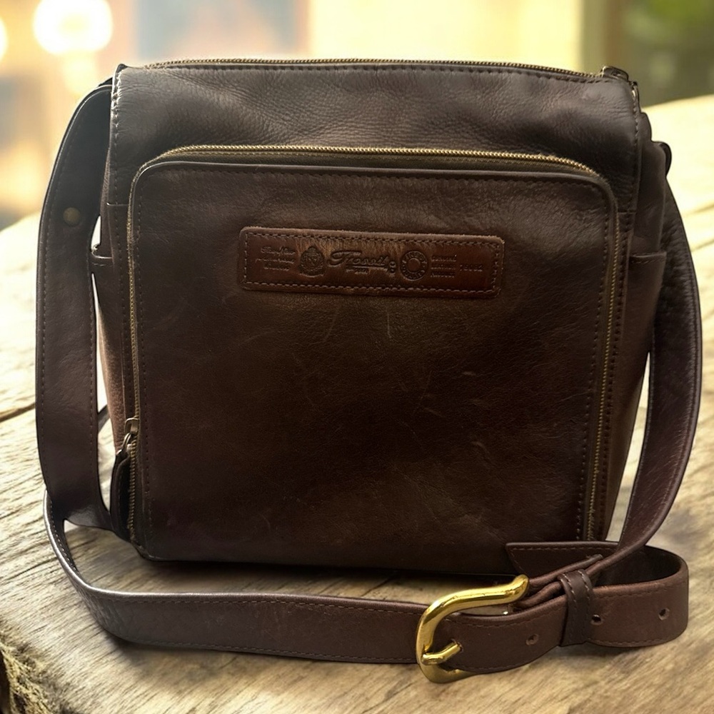 Fossil Vintage 75082 Dark Brown Soft Leather Crossbody Bag